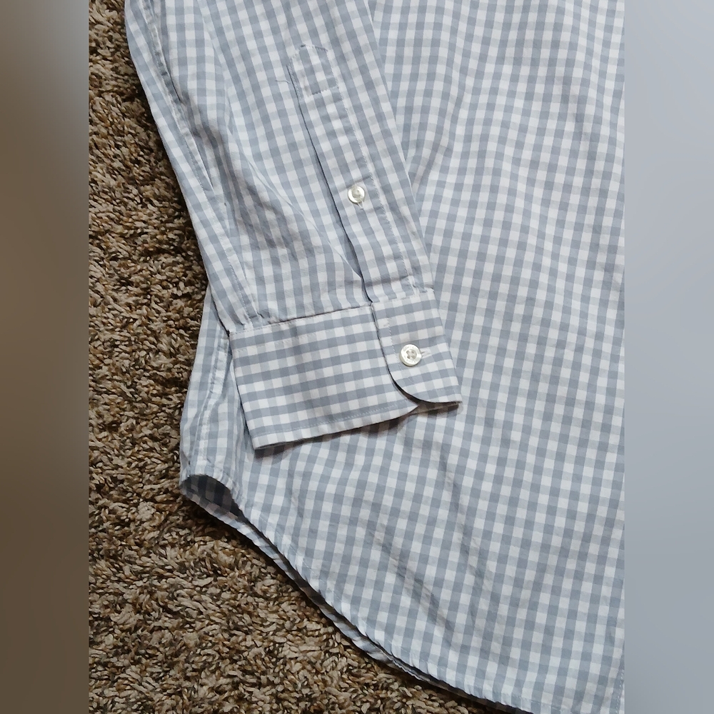 Vineyard Vines Blue And White Checkered Button Up Long Sleeve Shirt  Men's M - Picture 3 of 9